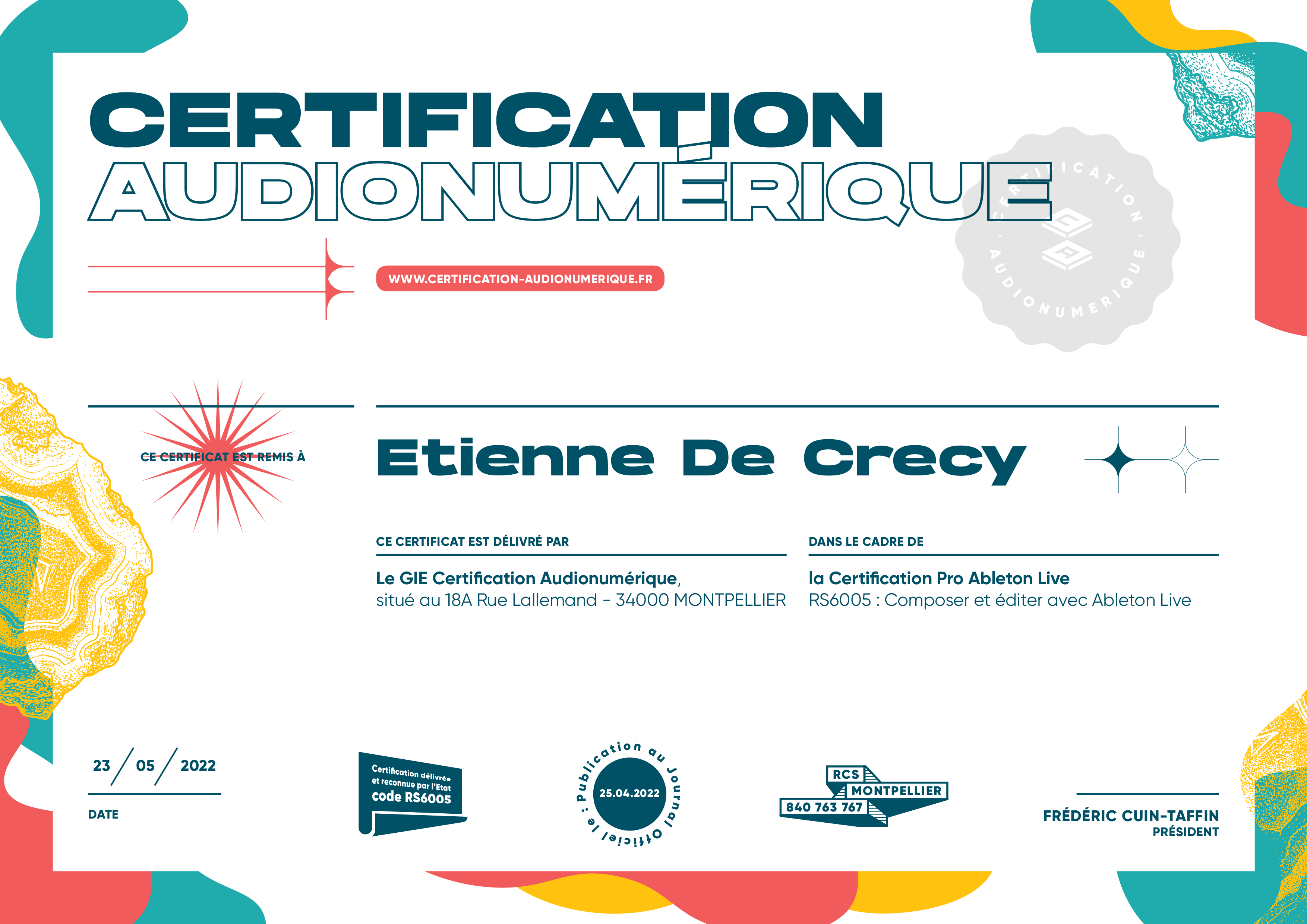 CERTIFICATION-AUDIONUMERIQUE-CertificatBD-1 Formation en ligne - Fiches synthétiques d'apprentissage