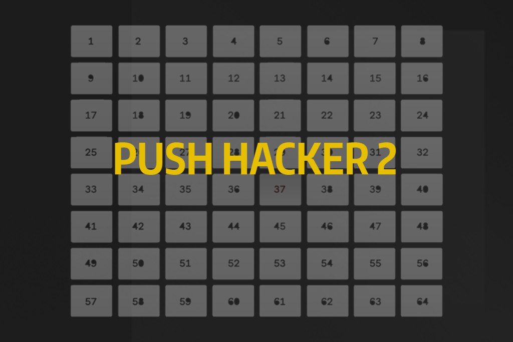 Vignette de la vidéo tutoriel "Push Hacker 2" montrant la grille de pads rétroéclairés du contrôleur Ableton Push.