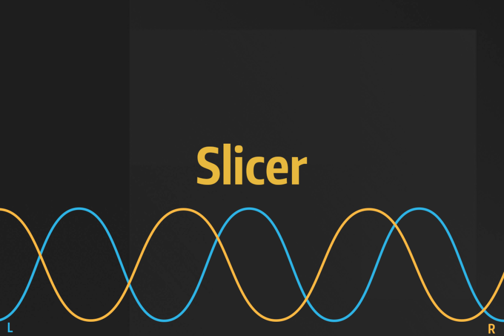 Vignette de la vidéo tutorielle "Slicer", avec le titre sur fond sombre et des ondes sonores jaune et bleue.