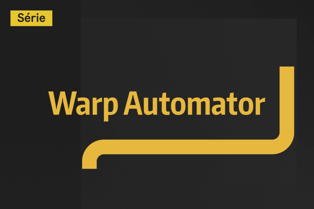 Vignette du tutoriel vidéo sur l'outil Warp Automator, avec un design minimaliste jaune sur fond sombre.